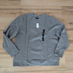NWT Banana Republic Clean Fleece Crewneck Sweatshirt XXL Heather Gray Soft Cozy
